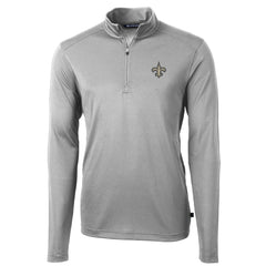 New Orleans Saints Cutter & Buck Virtue Eco Pique Recycled Quarter-Zip Pullover Jacket - Gray Pullover