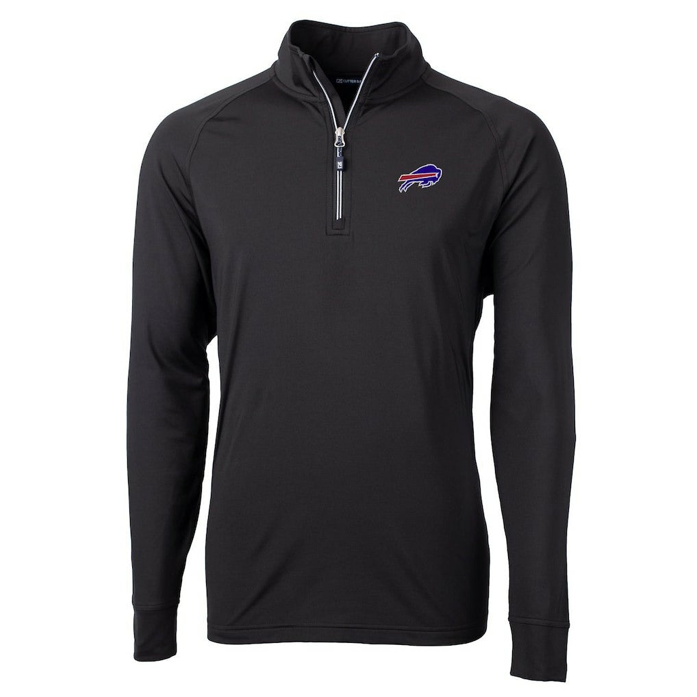Buffalo Bills Cutter & Buck Big & Tall Adapt Eco Knit Quarter-Zip Pullover Jacket - Black Pullover