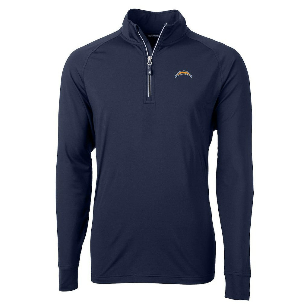 Los Angeles Chargers Cutter & Buck Big & Tall Adapt Eco Knit Quarter-Zip Pullover Jacket - Navy Pullover