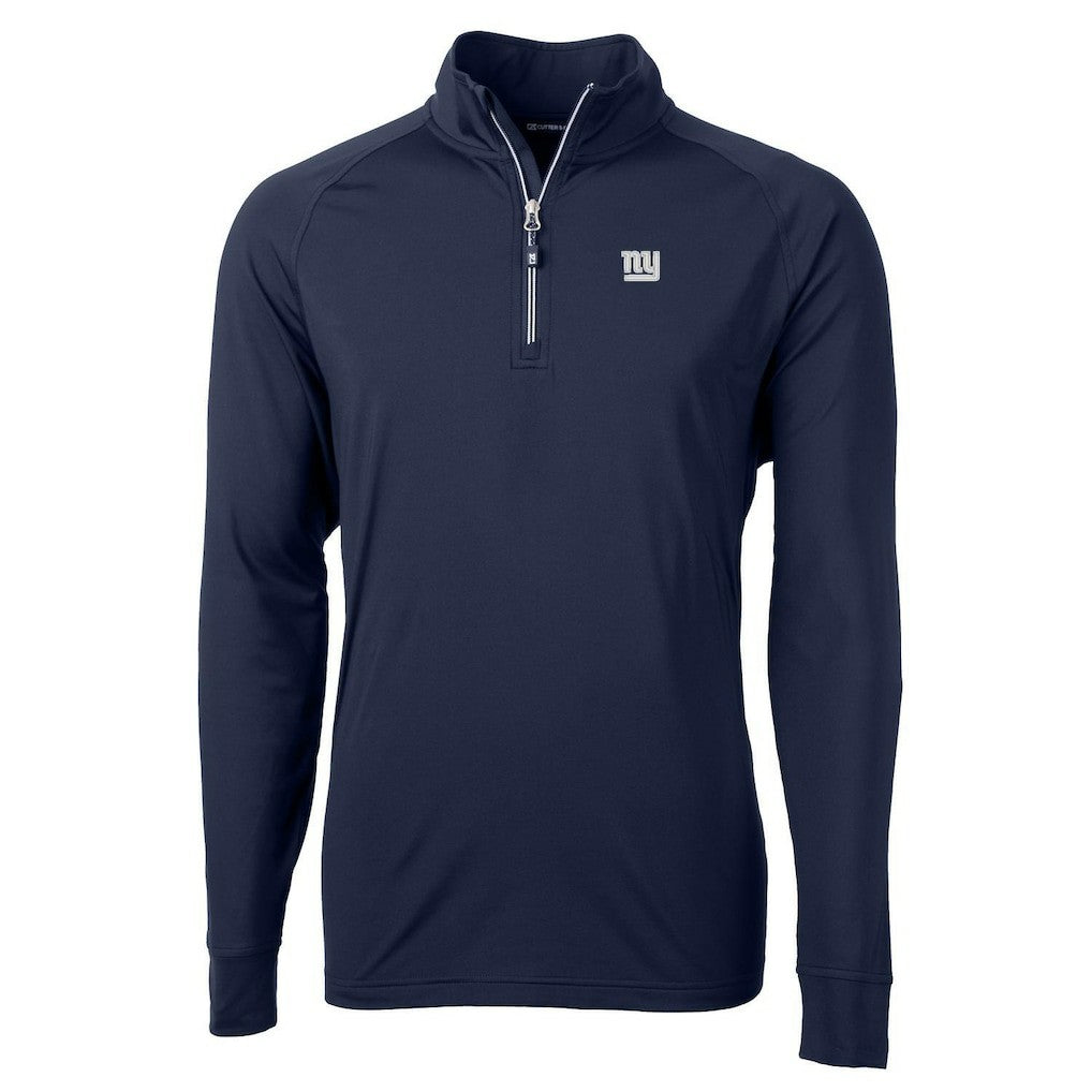 New York Giants Cutter & Buck Big & Tall Adapt Eco Knit Quarter-Zip Pullover Jacket - Navy Pullover