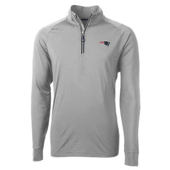 New England Patriots Cutter & Buck Big & Tall Adapt Eco Knit Quarter-Zip Pullover Jacket - Gray Pullover