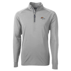 Denver Broncos Cutter & Buck Big & Tall Adapt Eco Knit Quarter-Zip Pullover Jacket - Gray Pullover
