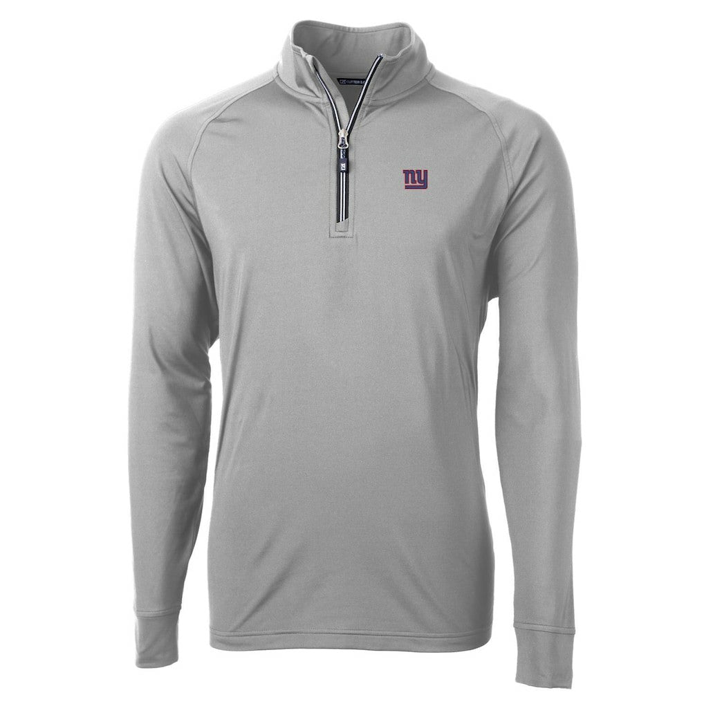 New York Giants Cutter & Buck Big & Tall Adapt Eco Knit Quarter-Zip Pullover Jacket - Gray Pullover