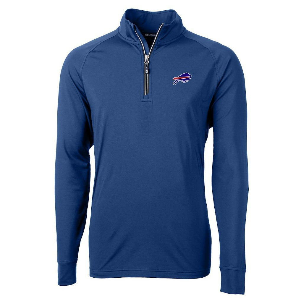 Buffalo Bills Cutter & Buck Big & Tall Adapt Eco Knit Quarter-Zip Pullover Jacket - Royal Pullover