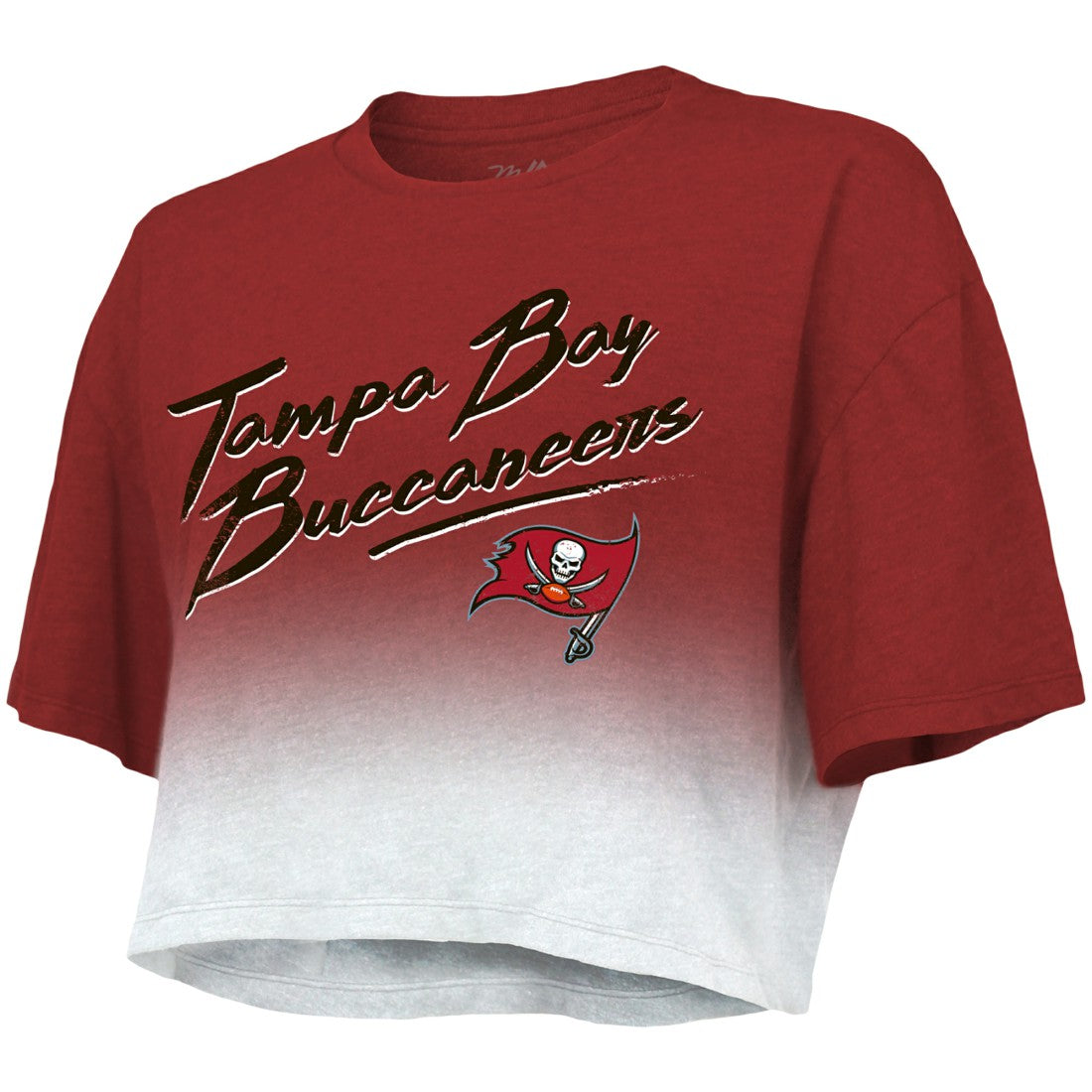 Tom Brady Tampa Bay Buccaneers Majestic Threads Women's Drip-Dye Player Name & Number Tri-Blend Crop T-Shirt - Red/White T-shirts