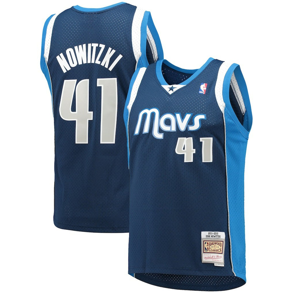 Dirk Nowitzki Dallas Mavericks 2011/12 Hardwood Classics Swingman Jersey Navy - Mitchell & Ness outlet