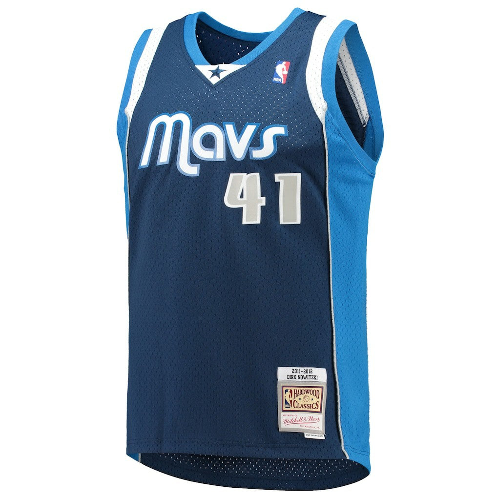 Dirk Nowitzki Dallas Mavericks 2011/12 Hardwood Classics Swingman Jersey Navy - Mitchell & Ness outlet
