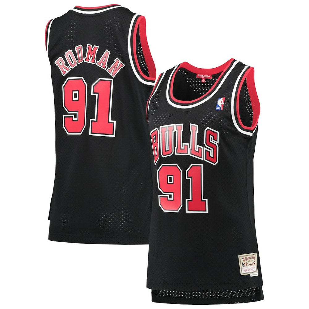 Dennis Rodman Chicago Bulls Women's Hardwood Classics Swingman Jersey Black - Mitchell & Ness outlet