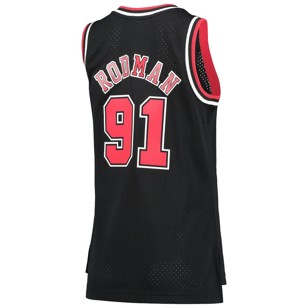 Dennis Rodman Chicago Bulls Women's Hardwood Classics Swingman Jersey Black - Mitchell & Ness outlet