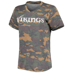 Justin Jefferson Minnesota Vikings Women's Name & Number Tri-Blend V-Neck T-Shirt - Camo T-shirts