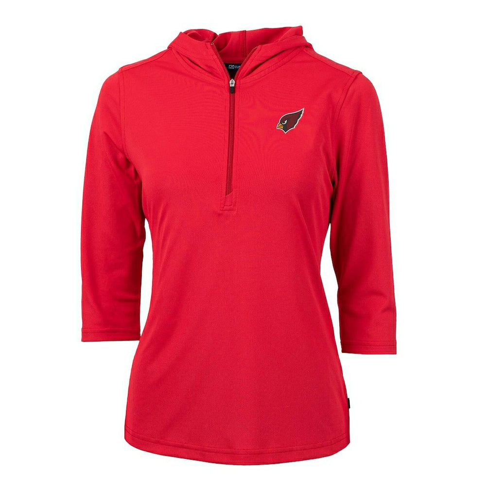 Arizona Cardinals Cutter & Buck Women's Virtue Eco Pique Half-Zip 3/4 Sleeve Pullover Hoodie - Cardinal Hoodies