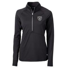 Las Vegas Raiders Cutter & Buck Women's Adapt Eco Knit Half-Zip Pullover Jacket - Black Pullover