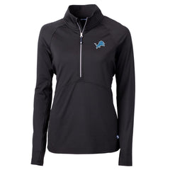 Detroit Lions Cutter & Buck Women's Adapt Eco Knit Half-Zip Pullover Jacket - Black Pullover