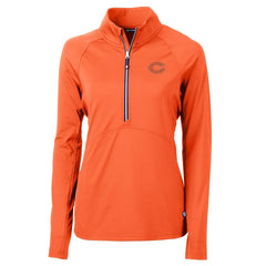 Chicago Bears Cutter & Buck Women's Adapt Eco Knit Half-Zip Pullover Jacket - Orange Pullover