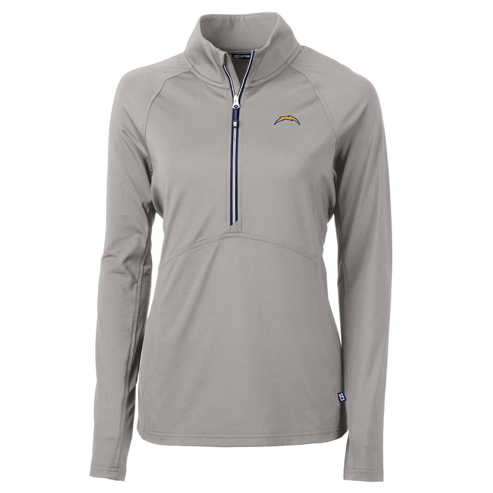 Los Angeles Chargers Cutter & Buck Women's Adapt Eco Knit Half-Zip Pullover Jacket - Gray Pullover