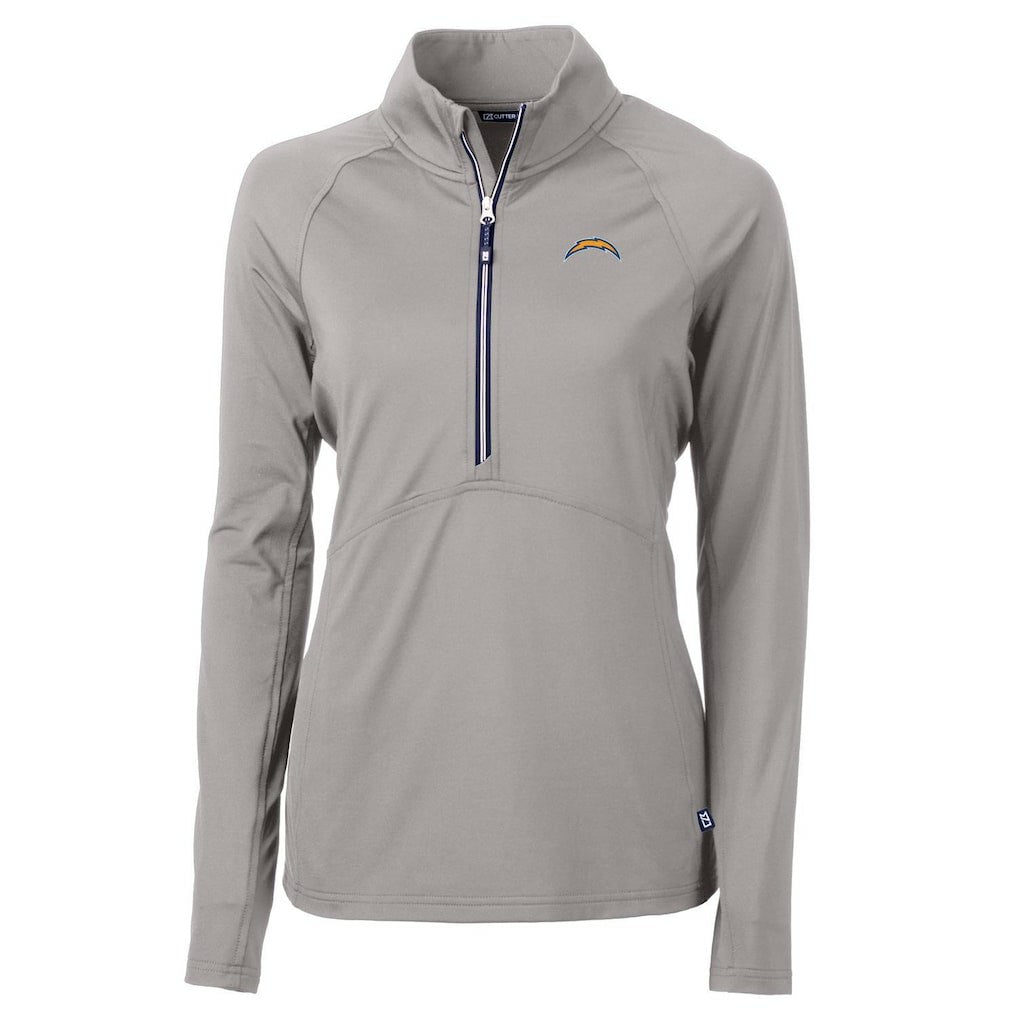 Los Angeles Chargers Cutter & Buck Women's Adapt Eco Knit Half-Zip Pullover Jacket - Gray Pullover