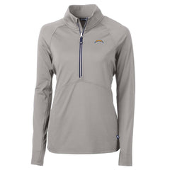 Los Angeles Chargers Cutter & Buck Women's Adapt Eco Knit Half-Zip Pullover Jacket - Gray Pullover