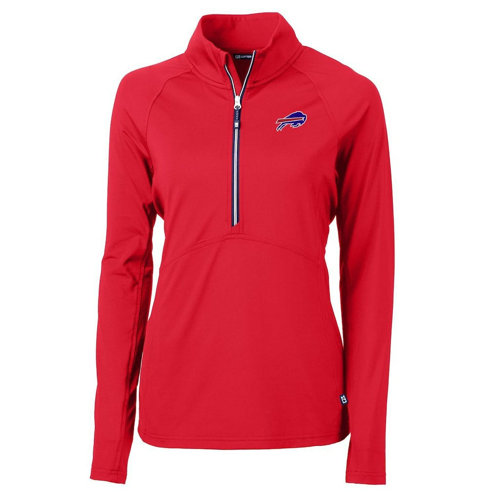 Buffalo Bills Cutter & Buck Women's Adapt Eco Knit Half-Zip Pullover Jacket - Red Pullover