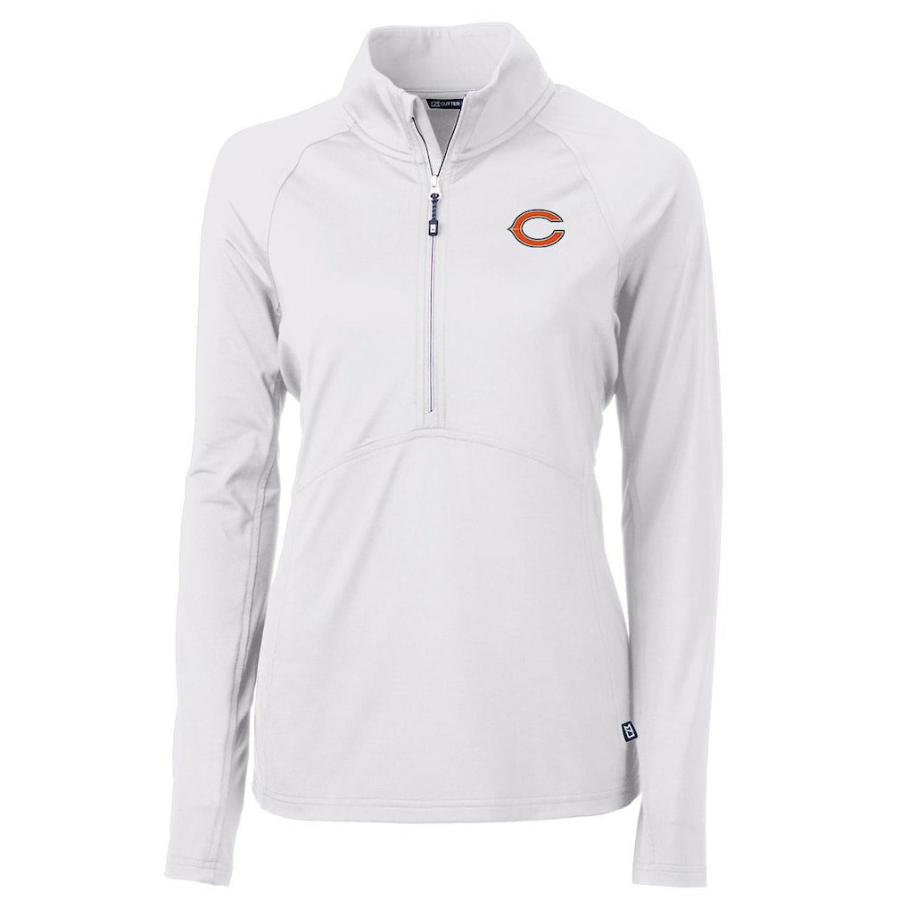 Chicago Bears Cutter & Buck Women's Adapt Eco Knit Half-Zip Pullover Jacket - White Pullover