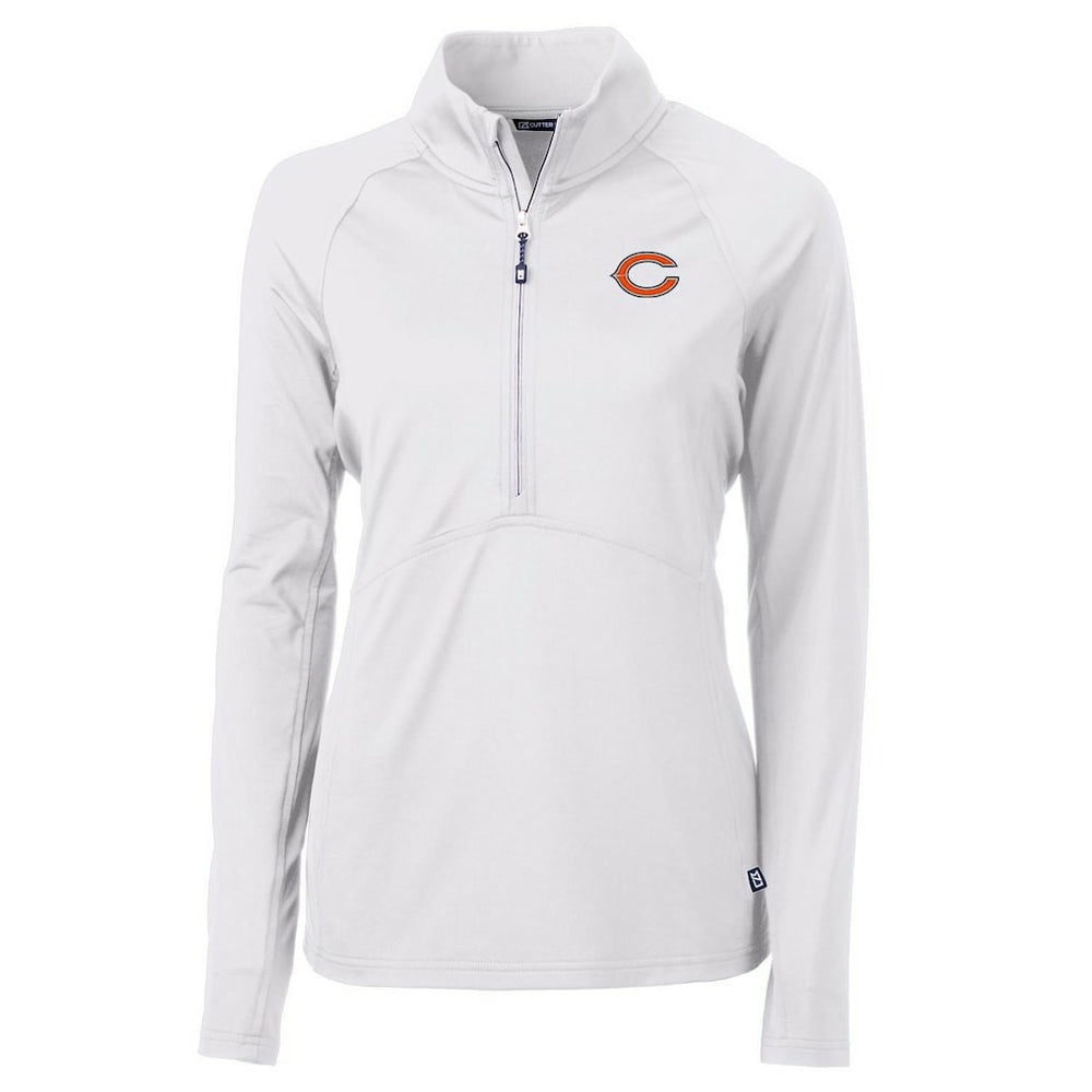 Chicago Bears Cutter & Buck Women's Adapt Eco Knit Half-Zip Pullover Jacket - White Pullover