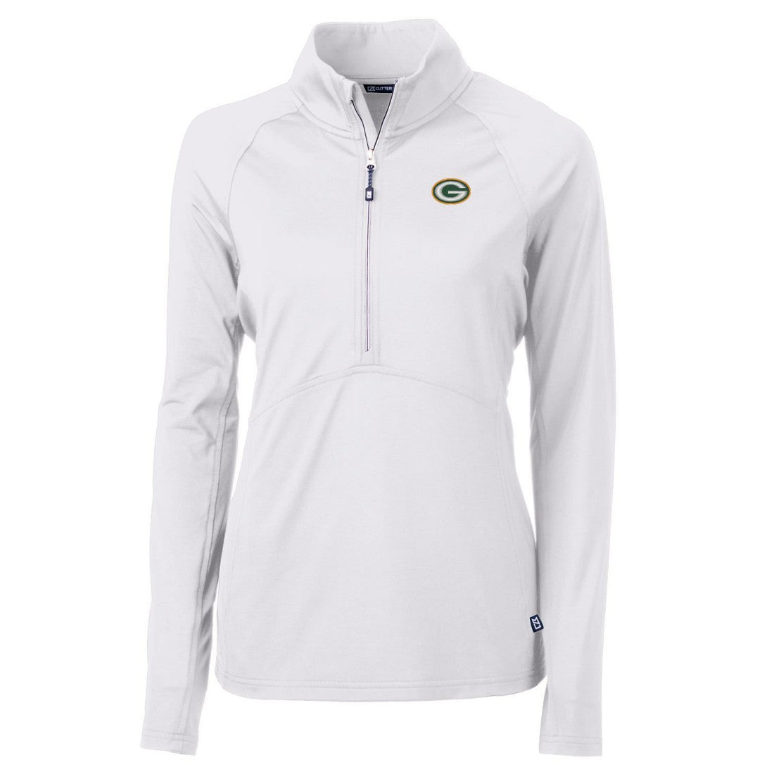 Green Bay Packers Cutter & Buck Women's Adapt Eco Knit Half-Zip Pullover Jacket - White Pullover