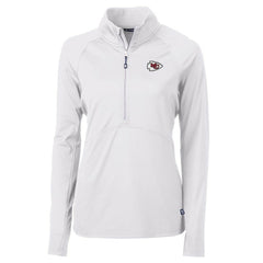Kansas City Chiefs Cutter & Buck Women's Adapt Eco Knit Half-Zip Pullover Jacket - White Pullover