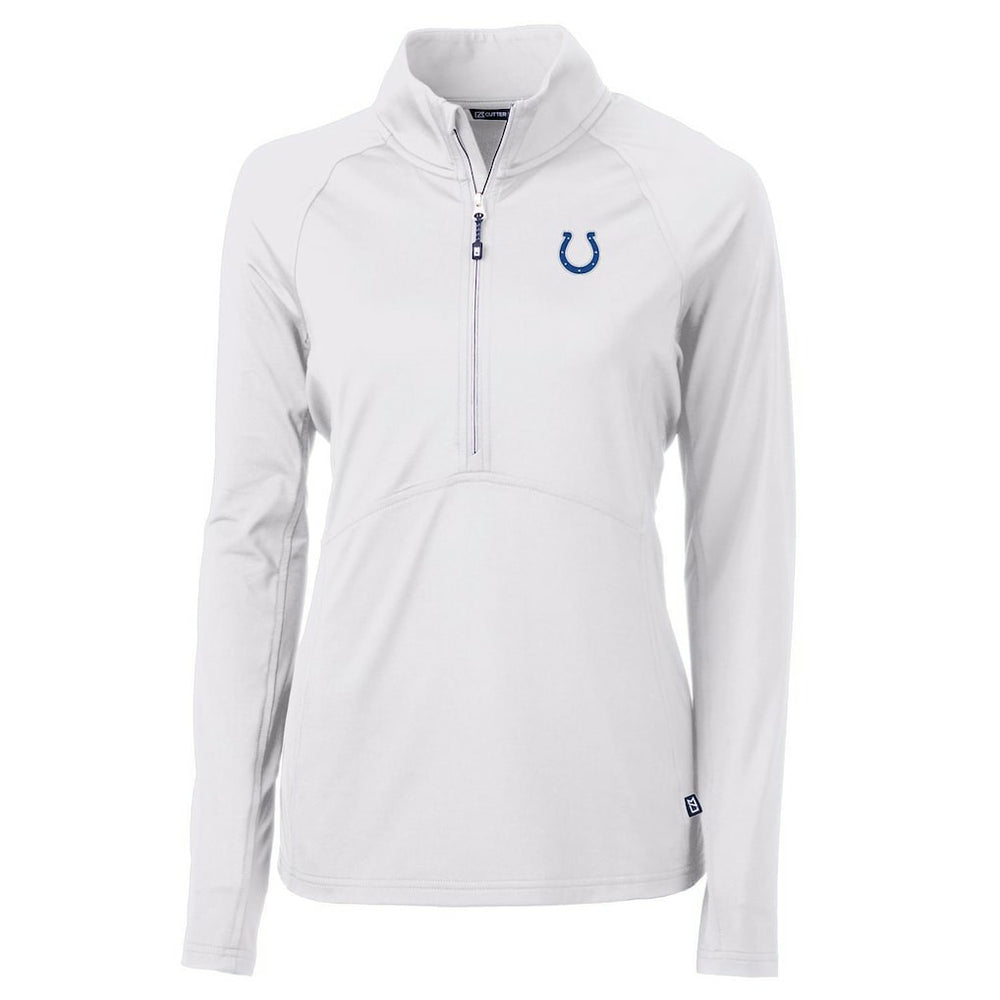 Indianapolis Colts Cutter & Buck Women's Adapt Eco Knit Half-Zip Pullover Jacket - White Pullover