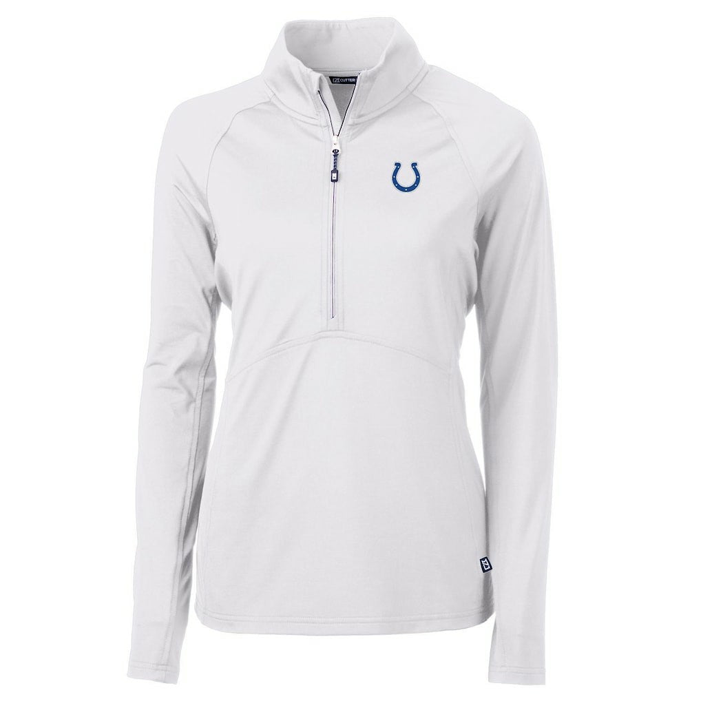 Indianapolis Colts Cutter & Buck Women's Adapt Eco Knit Half-Zip Pullover Jacket - White Pullover