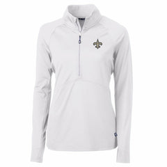 New Orleans Saints Cutter & Buck Women's Adapt Eco Knit Half-Zip Pullover Jacket - White Pullover