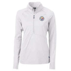 Pittsburgh Steelers Cutter & Buck Women's Adapt Eco Knit Half-Zip Pullover Jacket - White Pullover