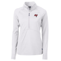 Tampa Bay Buccaneers Cutter & Buck Women's Adapt Eco Knit Half-Zip Pullover Jacket - White Pullover