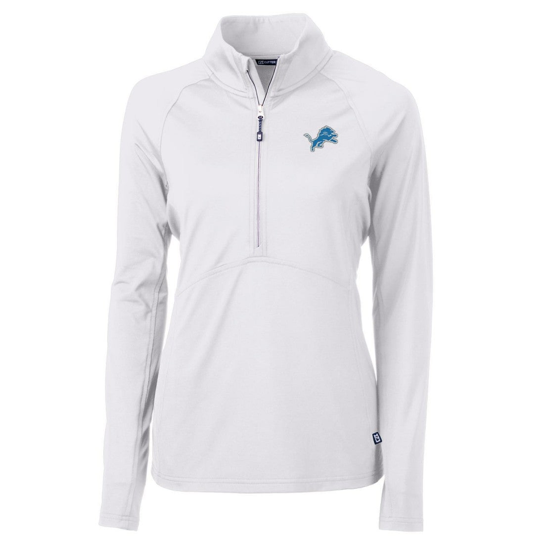 Detroit Lions Cutter & Buck Women's Adapt Eco Knit Half-Zip Pullover Jacket - White Pullover