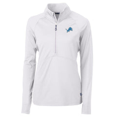 Detroit Lions Cutter & Buck Women's Adapt Eco Knit Half-Zip Pullover Jacket - White Pullover