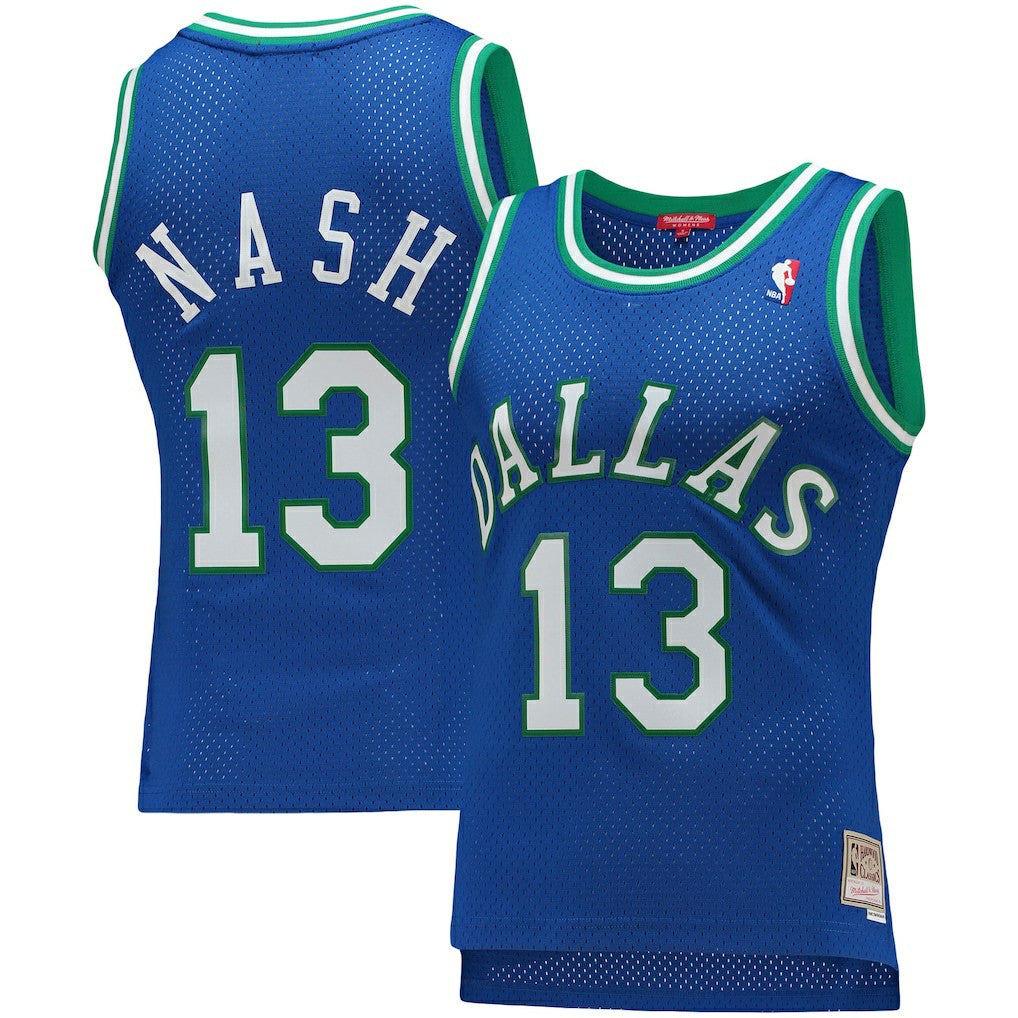 Steve Nash Dallas Mavericks Women's 1998/99 Hardwood Classics Swingman Jersey Blue - Mitchell & Ness
