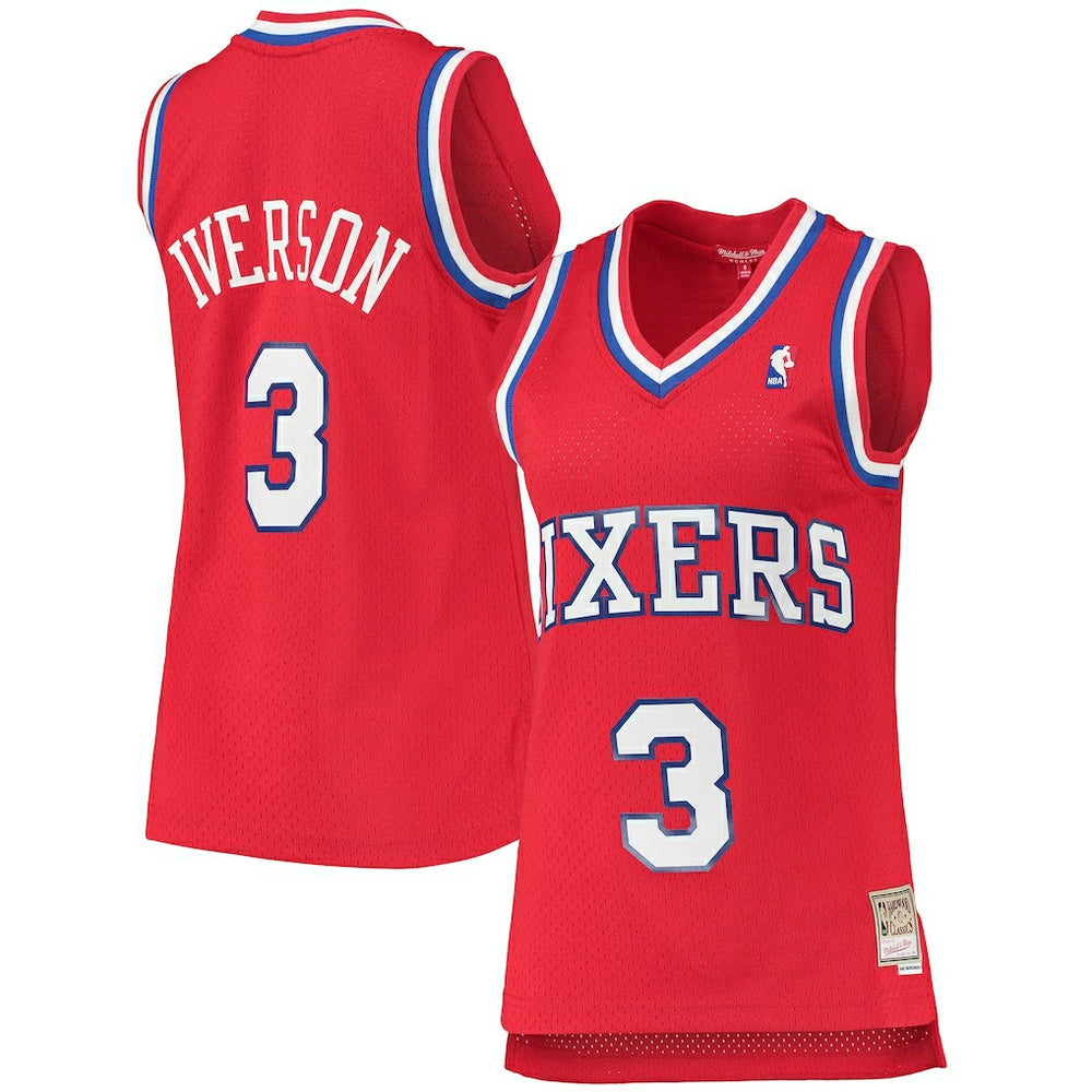 Allen Iverson Philadelphia 76ers Women's 2002/03 Hardwood Classics Swingman Jersey Red - Mitchell & Ness outlet