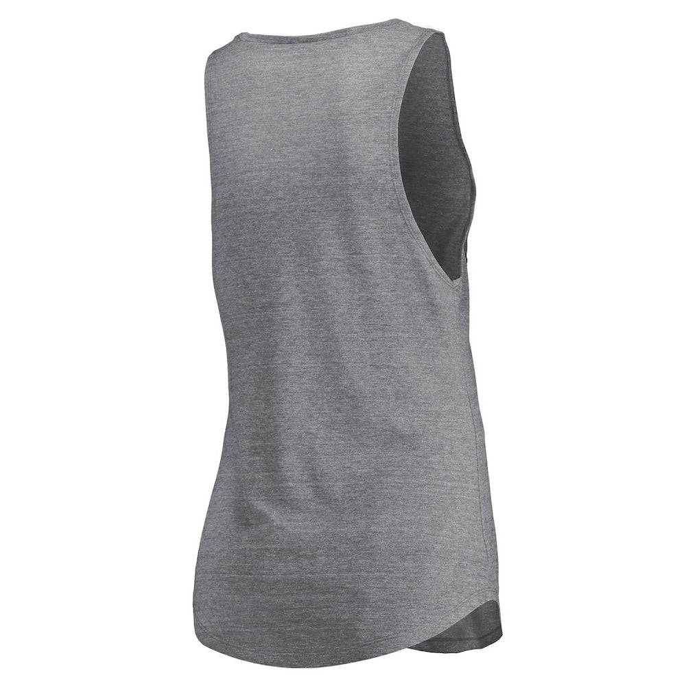 Philadelphia 76ers Women's Quality Time Open Scoop Neck Tri-Blend Tank Top Heathered Gray - Fanatics