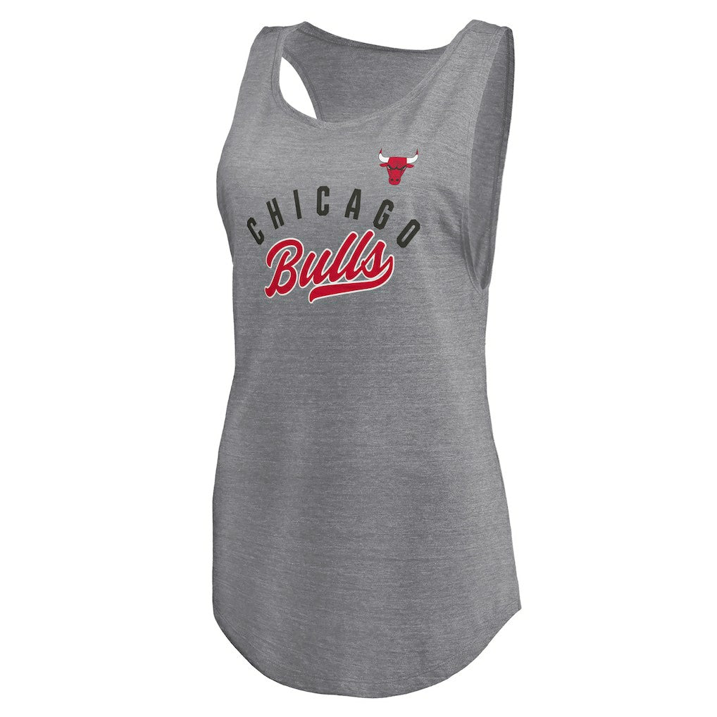 Chicago Bulls Women's Quality Time Open Scoop Neck Tri-Blend Tank Top Heathered Gray - Fanatics outlet