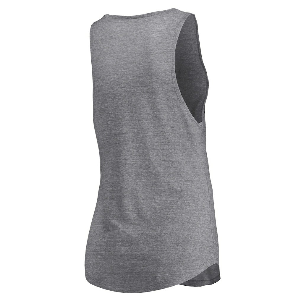 Dallas Mavericks Women's Quality Time Open Scoop Neck Tri-Blend Tank Top Heathered Gray - Fanatics