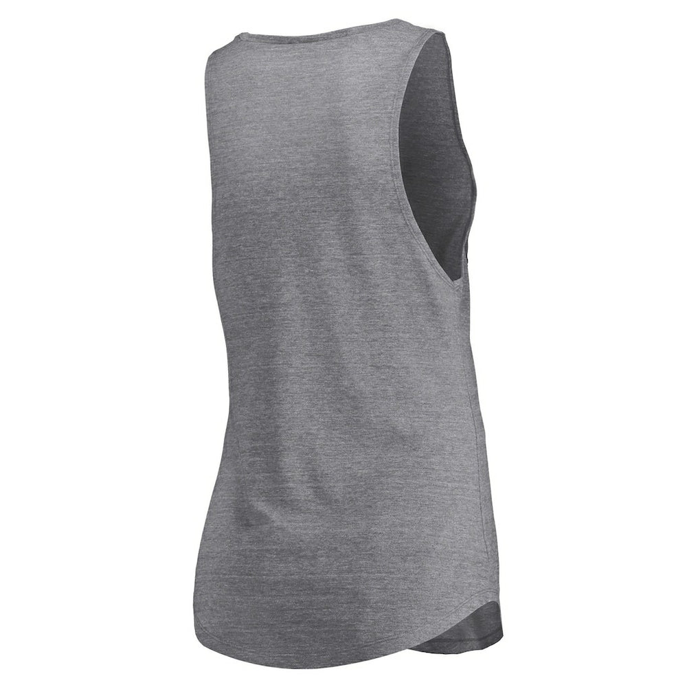 Dallas Mavericks Women's Quality Time Open Scoop Neck Tri-Blend Tank Top Heathered Gray - Fanatics