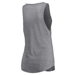 Toronto Raptors Women's Quality Time Open Scoop Neck Tri-Blend Tank Top Heathered Gray - Fanatics