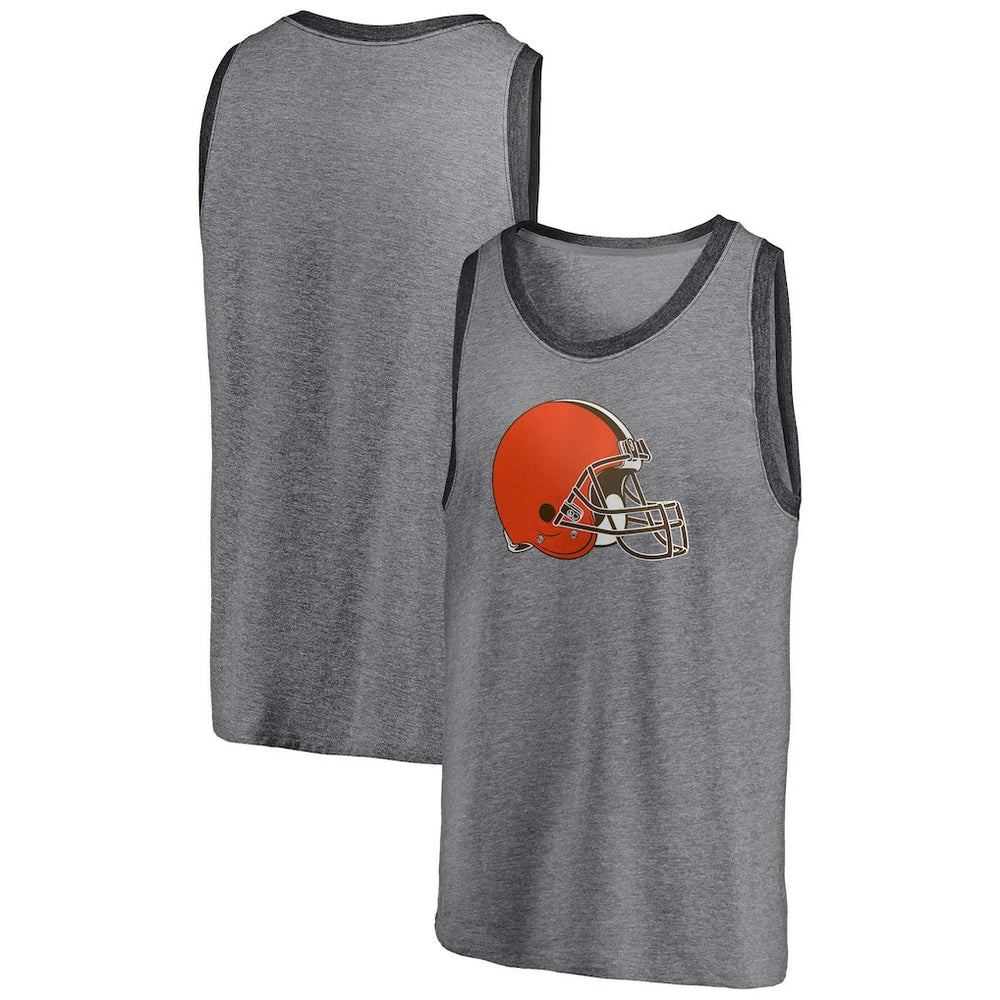 Cleveland Browns Famous Tri-Blend Tank Top - Heathered Gray/Heathered Charcoal Tops