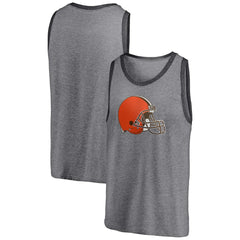 Cleveland Browns Famous Tri-Blend Tank Top - Heathered Gray/Heathered Charcoal Tops