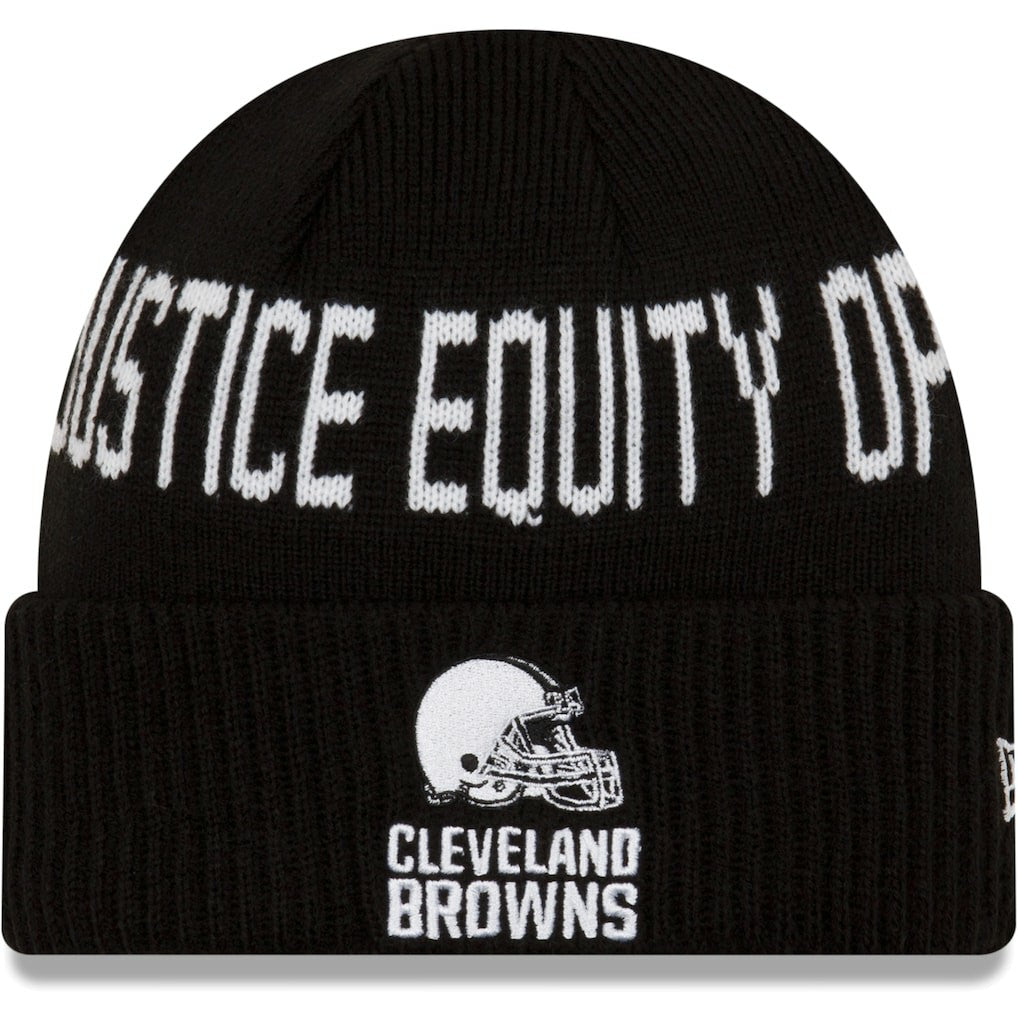 Cleveland Browns New Era Team Social Justice Cuffed Knit Hat - Black Hats