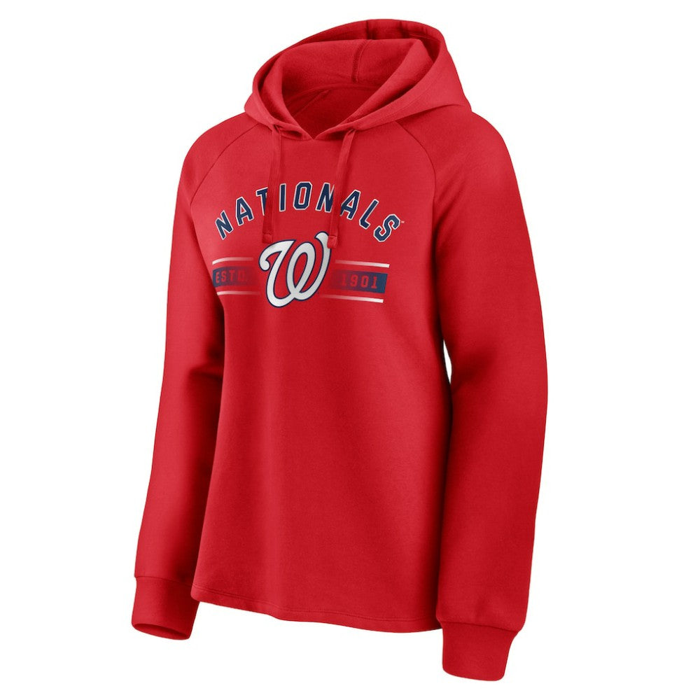 Washington Nationals Fanatics Women's Perfect Play Raglan Pullover Hoodie - Red Hoodies