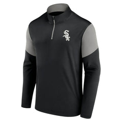 Chicago White Sox Fanatics Primary Logo Quarter-Zip Top - Black/Gray Tops