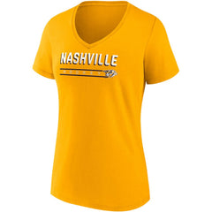 Nashville Predators Fanatics Women's 2-Pack V-Neck T-Shirt Set - Gold/Heathered Gray | US 4444042