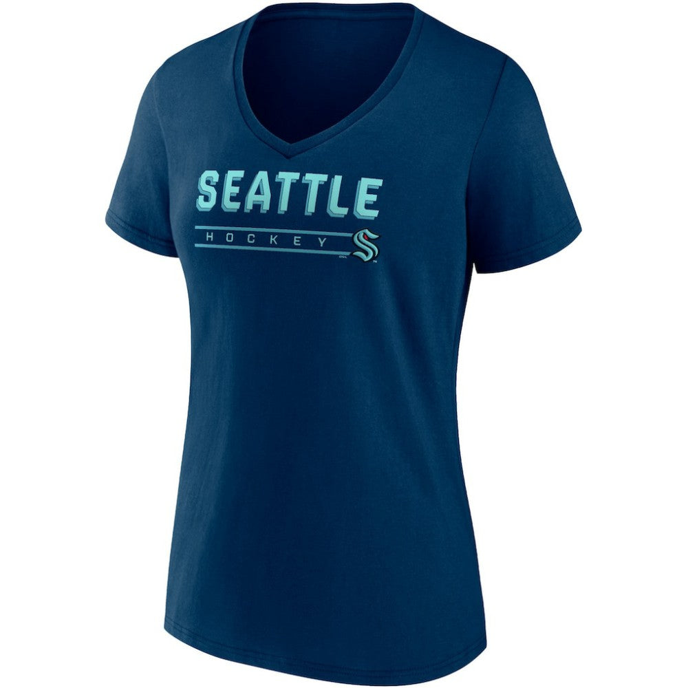 Seattle Kraken Fanatics Women's Parent 2-Pack V-Neck T-Shirt Set - Deep Sea Blue/Gray | US 4444044