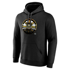 Boston Bruins Personalized Midnight Mascot Logo Pullover Hoodie - Black | US 4444381