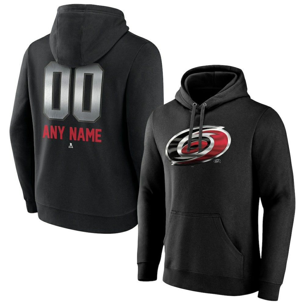 Carolina Hurricanes Personalized Midnight Mascot Logo Pullover Hoodie - Black | US 4444382