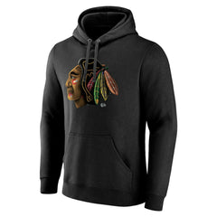 Chicago Blackhawks Personalized Midnight Mascot Logo Pullover Hoodie - Black | US 4444383